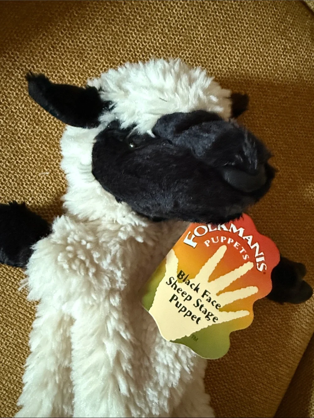 Folkmanis Black-Face Sheep Hand Puppet - White & Black